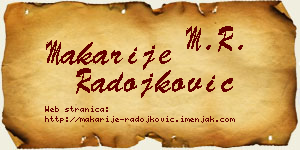Makarije Radojković vizit kartica